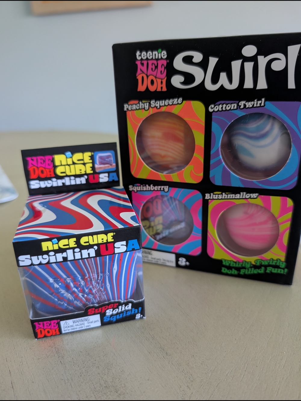 BUNDLE- Swirlin' USA Nice Cube Red, Blue & White And Mini Swil Balls